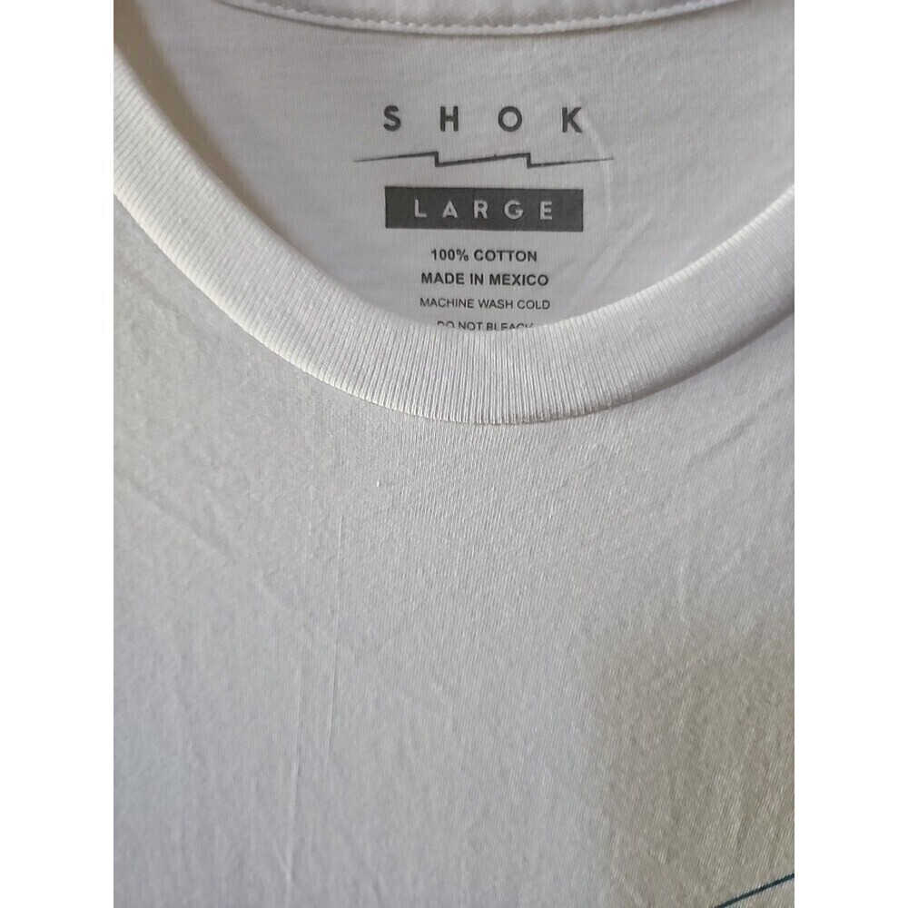 Vintage Shok T-shirt Large Rare White Streetwear Grunge Excellent New Limited - Picture 5 of 5